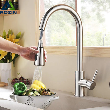 Kitchen Faucet – Flexible Spout with Single-Lever Control & Durable Brass Construction