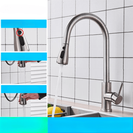 Kitchen Faucet – Flexible Spout with Single-Lever Control & Durable Brass Construction