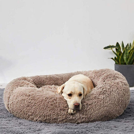 Dog Cushion Bed – Soft Plush Design with Non-Slip Bottom & Washable Cover