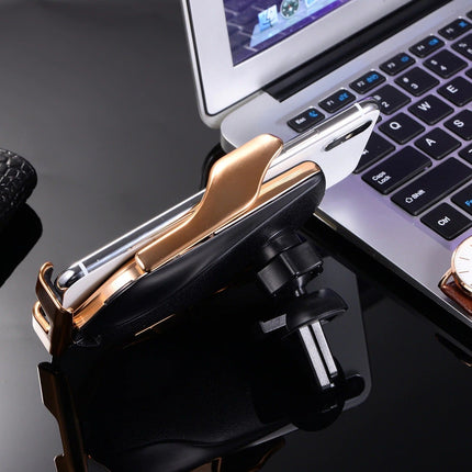 Wireless Car Phone Holder – Automatic Clamping with Qi Charging & 360° Adjustable Mount