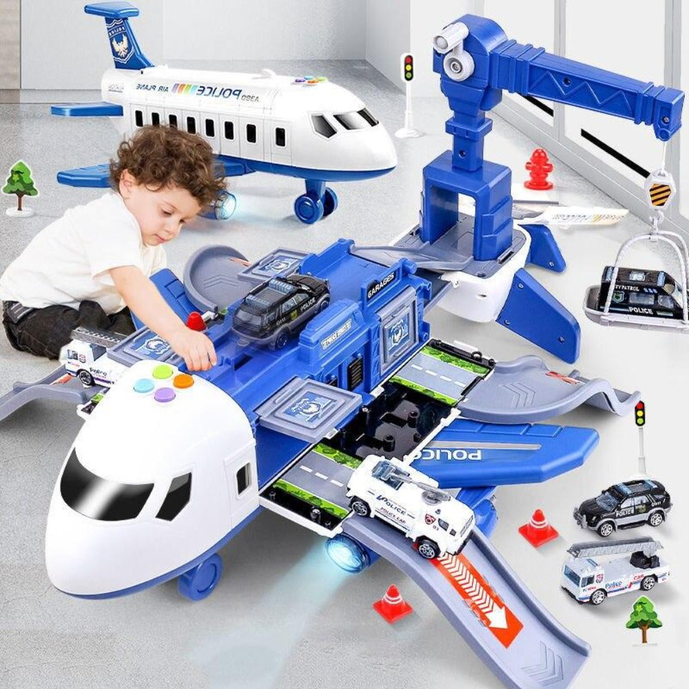 Set de jeu avion pour enfants – Ensemble SkyExplorer de 20 pièces avec avion, véhicules et accessoires