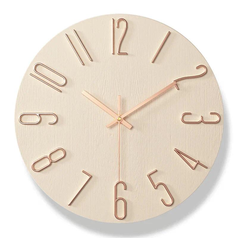 ScandiClock – Minimalistisk Trævægur med Stille Quartz Bevælgelse