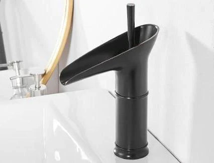 Waterfall Bathroom Faucet – Antique Brass Finish with Smooth Cascading Flow
