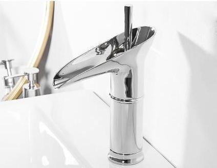 Waterfall Bathroom Faucet – Antique Brass Finish with Smooth Cascading Flow