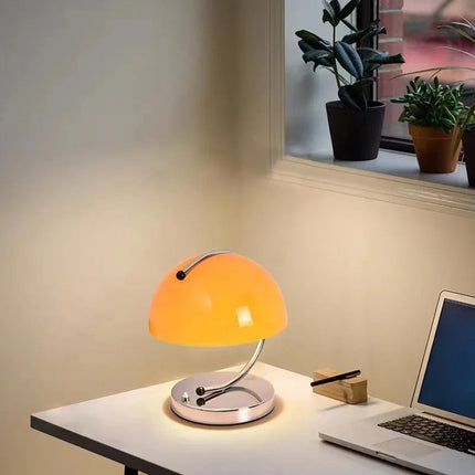 Glass Table Lamp – Modern Mushroom Design with Soft Ambient LED Lighting