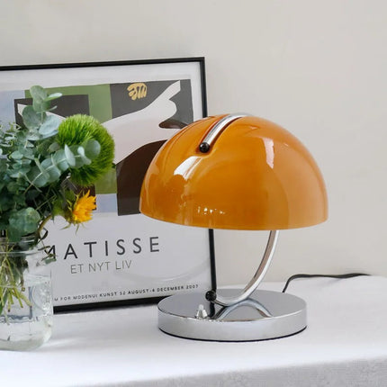Glass Table Lamp – Modern Mushroom Design with Soft Ambient LED Lighting