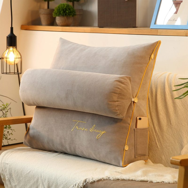SleepingPillow – Trekantet Læsepude med Ryglæn til Seng og Sofa