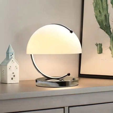 Glass Table Lamp – Modern Mushroom Design with Soft Ambient LED Lighting