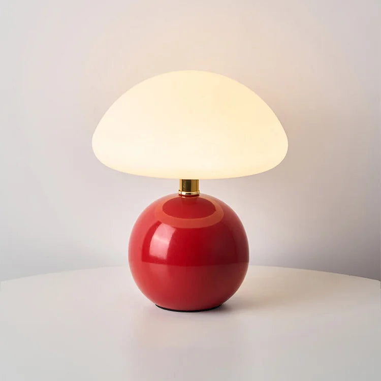 CremeLuxe – Fransk Mushroom Bordlampe med Blød Ambient Belysning