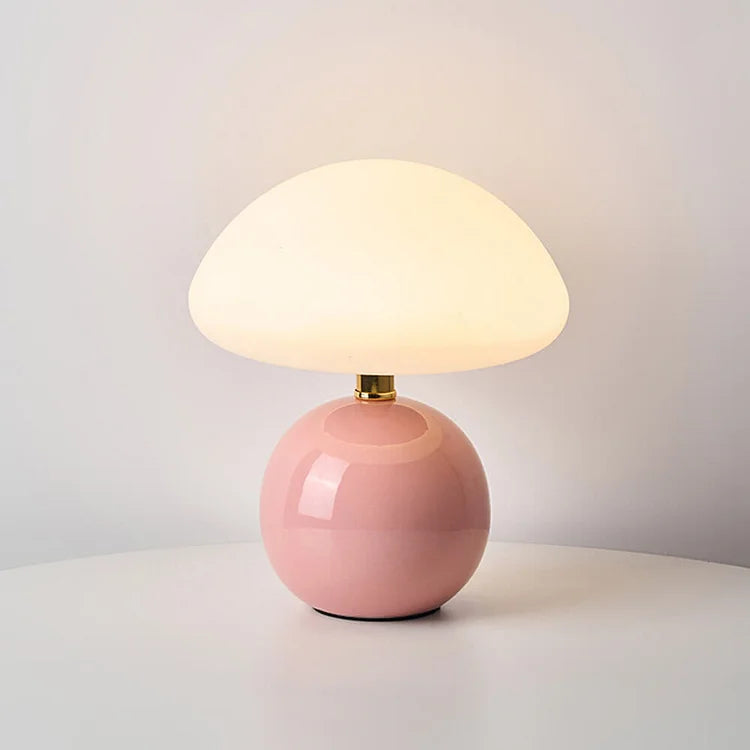 CremeLuxe – Fransk Mushroom Bordlampe med Blød Ambient Belysning