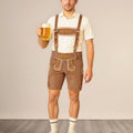 AlpenKraft – Heren Lederhosen-Shorts met Borduursel – Bruin of Zwart