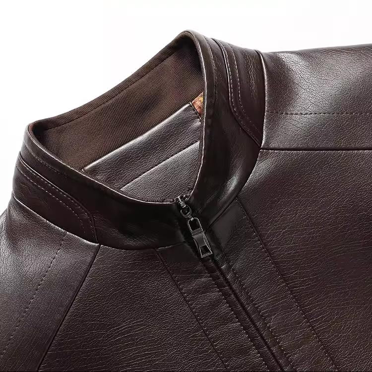 Veste Homme Doublée Chaude – Col Montant Zippé pour Temps Froid