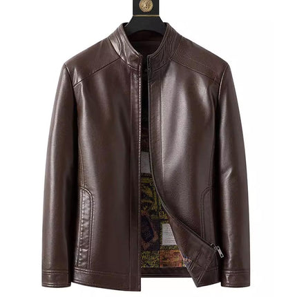 Men’s Warm Lined Jacket – Zip-Up Stand Collar for Cold Weather Wear