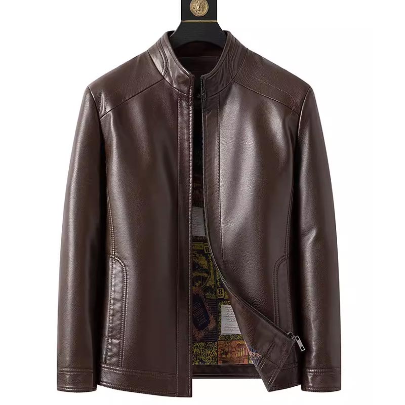Veste Homme Doublée Chaude – Col Montant Zippé pour Temps Froid