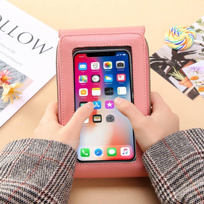 Anti-Theft Crossbody Phone Bag - RFID Blocking + Touchscreen Pocket