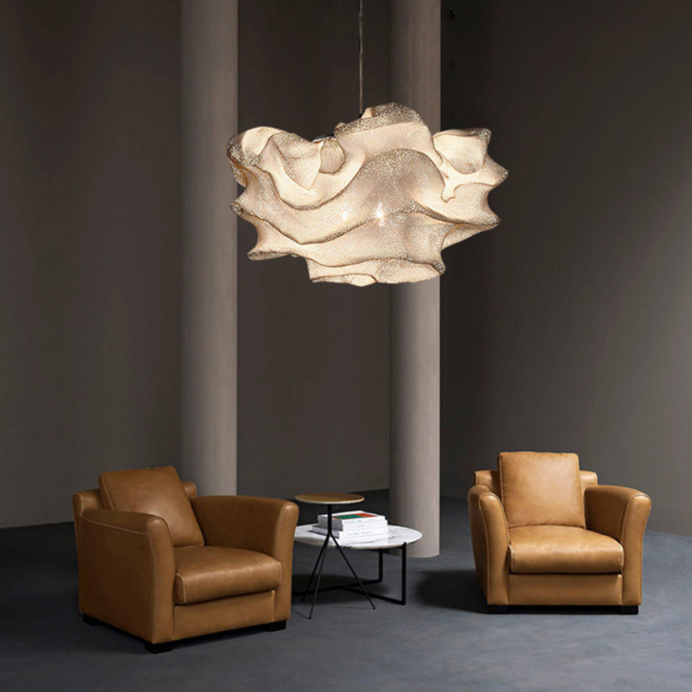 FloralAura - Elegant Blomster-LED-pendel i Hvidt Metal