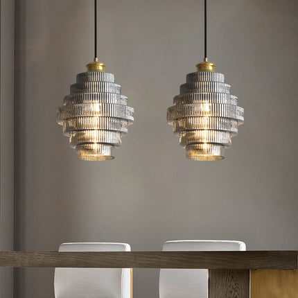 Glass Pendant Light – Bottle-Shaped Design with Brass Finish & Elegant Vintage Aesthetic