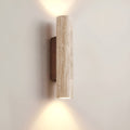 Lampe murale en travertin – design inspiré du wabi-sabi avec éclairage LED chaud haut et bas