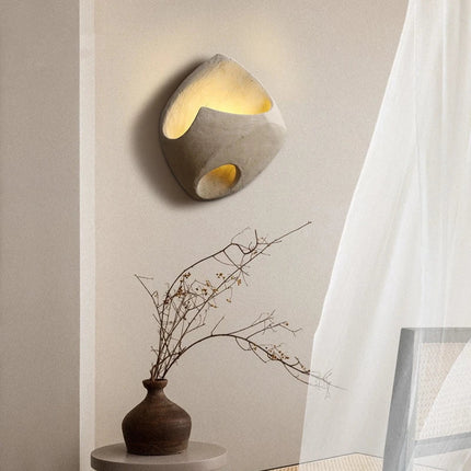 Cement Wall Lamp – Wabi-Sabi Inspired Design with Soft Ambient LED Lighting