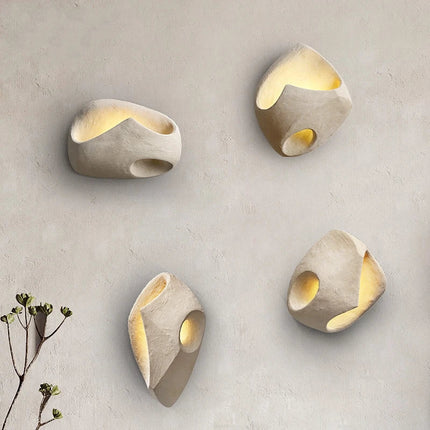 Cement Wall Lamp – Wabi-Sabi Inspired Design with Soft Ambient LED Lighting