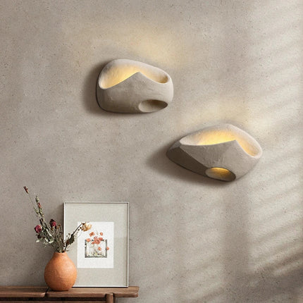 Cement Wall Lamp – Wabi-Sabi Inspired Design with Soft Ambient LED Lighting