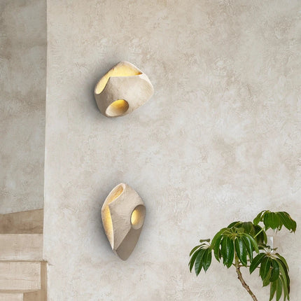 Cement Wall Lamp – Wabi-Sabi Inspired Design with Soft Ambient LED Lighting