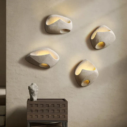 Cement Wall Lamp – Wabi-Sabi Inspired Design with Soft Ambient LED Lighting