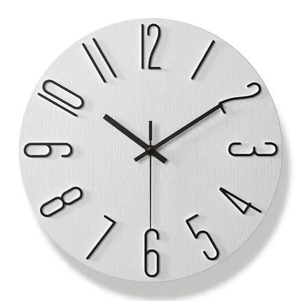 Wall Clock – Minimalist Wood-Style Frameless Design with Silent Quartz Movement