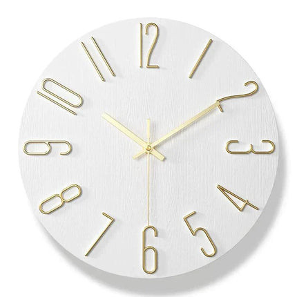 Wall Clock – Minimalist Wood-Style Frameless Design with Silent Quartz Movement