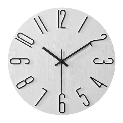 Wall Clock – Minimalist Wood-Style Frameless Design with Silent Quartz Movement