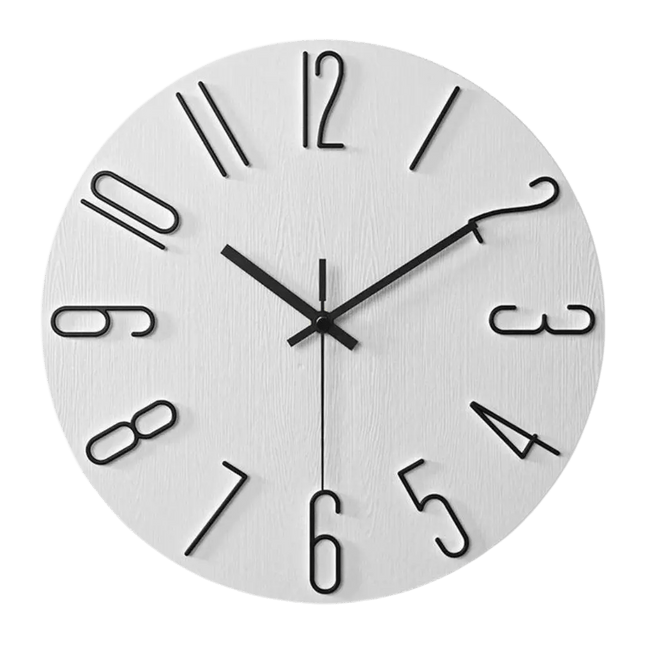 Wall Clock – Minimalist Wood-Style Frameless Design with Silent Quartz Movement