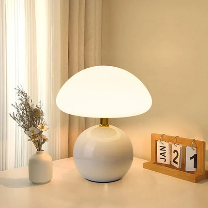 Table Lamp – French Mushroom-Inspired Design with Adjustable LED Light & Modern Interior Style