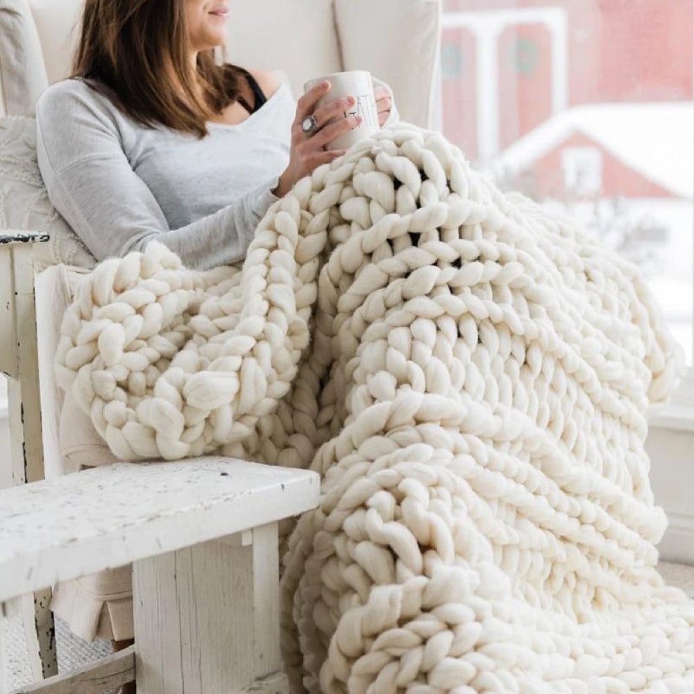 Woolnest – Chunky XL 1000g Strikkegarn til Lækre Bløde Tæpper
