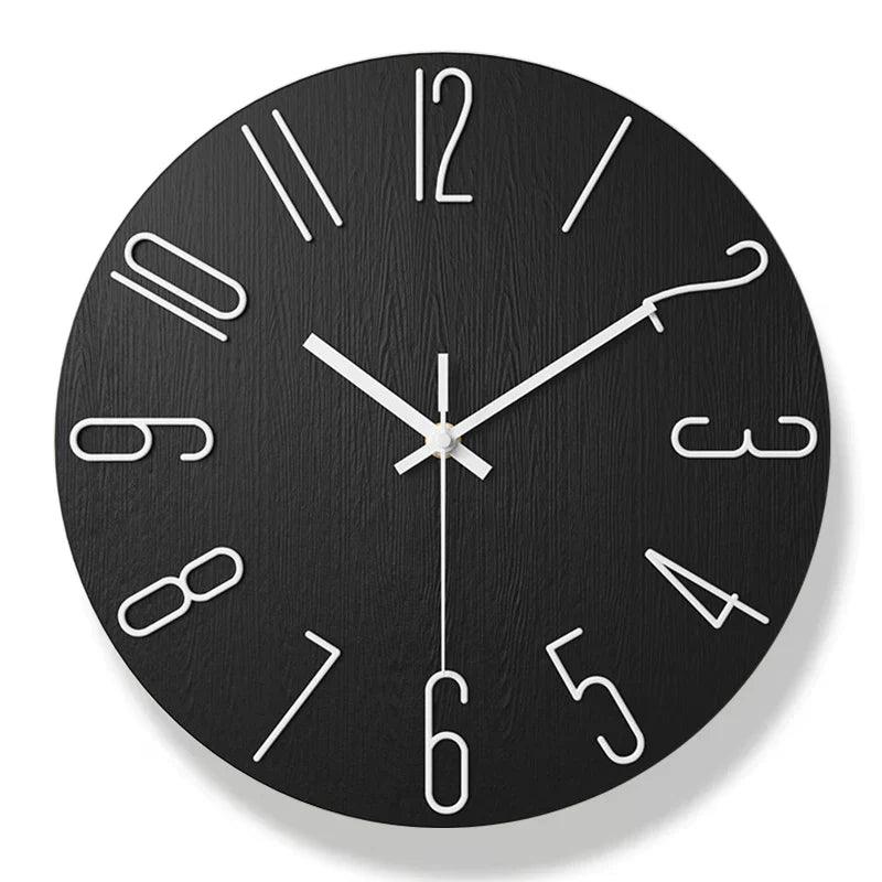 ScandiClock – Minimalistisk Trævægur med Stille Quartz Bevælgelse