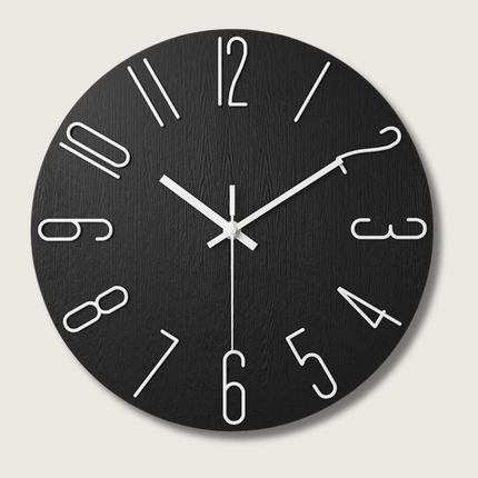 Wall Clock – Minimalist Wood-Style Frameless Design with Silent Quartz Movement